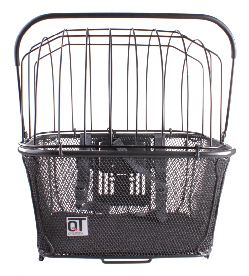 Cycle Tech Hundefahrradkorb Rimini schwarz, aus Aluminium, für Lenker & Gepäckträger, 24 Liter, ca. 40 x 30 x 20 cm