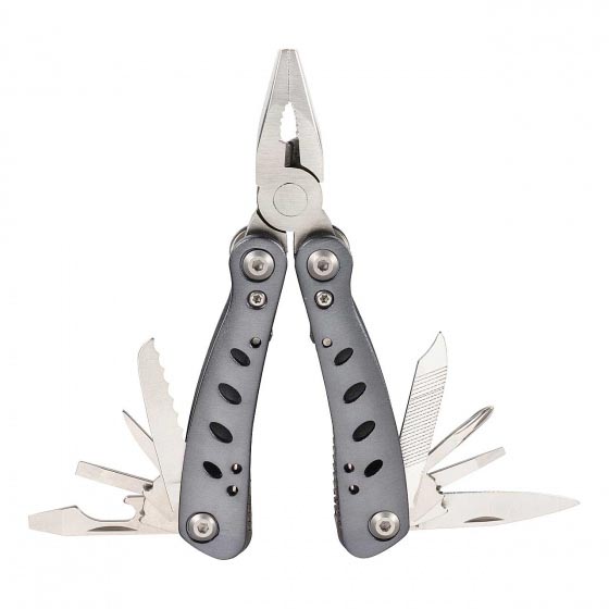 Herbertz Multitool grau, aus Aluminium, ca. 11 cm, inkl. Tasche