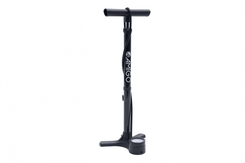 AMIGO Standpumpe M3, aus Stahl, mit Druckmesser, bis ca. 11 bar, ca. 64 cm