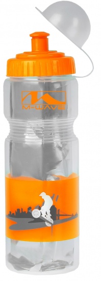 M-Wave Trinkflasche Thermo PBO transparent, aus Kunststoff, mit isolierter Folie, 400 ml, ca. 24 cm