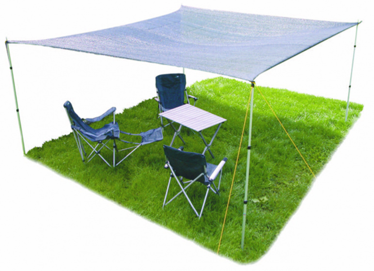 Eurotrail Sonnensegel Mesh grau, aus Polyester, ca. 600 x 400 cm