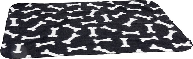 Flamingo Hunde-Fleecedecke Knochenmotiv ca. 100 x 70 cm