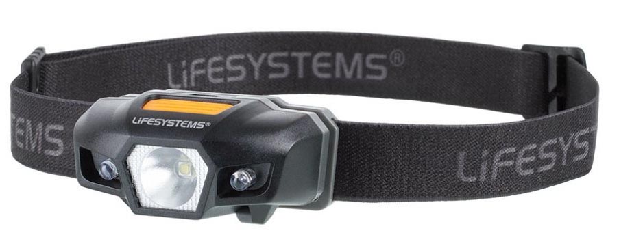 Lifesystems LED Stirnlampe schwarz, aus Aluminium & Elastan, 155 Lumen, inkl. Batterien