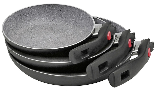 Ballarini Pfannenset Aluminium Click & Cook Granitium 3tlg.