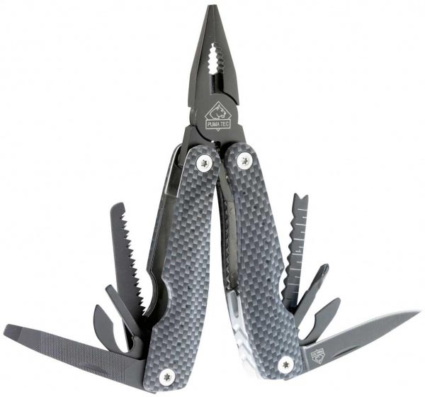 Puma Tec Multitool grau, aus Edelstahl, mit Tasche, ca. 16 cm, 3-teilig