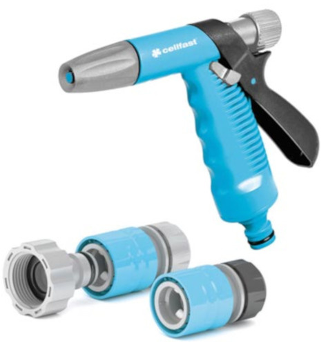 Cellfast Sprüh-Set Ideal Line Plus blau, aus Kunststoff, für Gartenschläuche, Ø 1,27 cm, 3-teilig