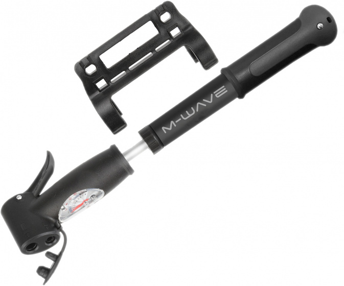 M-Wave Handpumpe Double Shot B aus Aluminium, für AV/DV/FV Ventile, bis ca. 7 bar - Schwarz