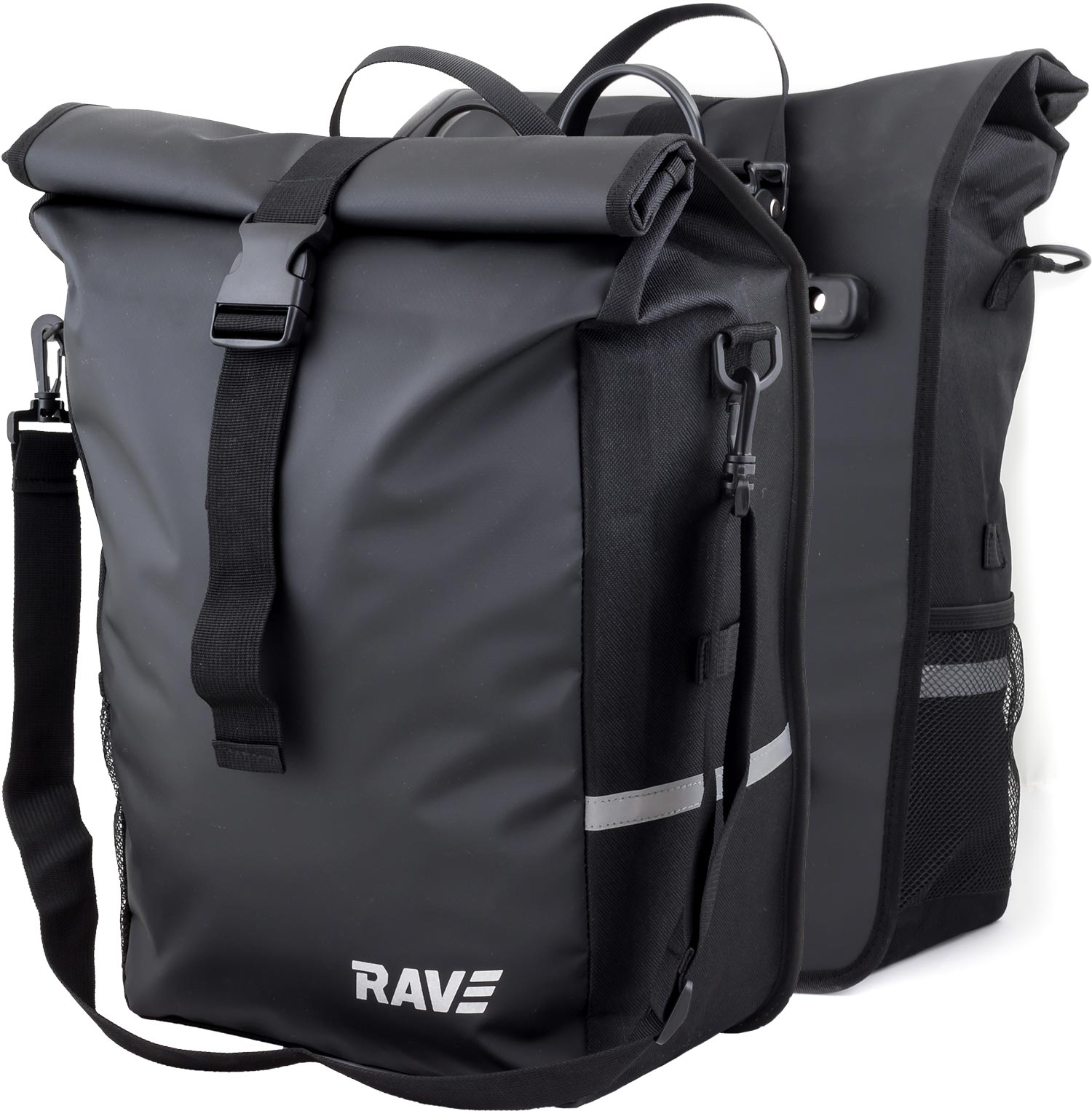 RAVE Voyage Fahrradtaschen für Gepäckträger (Paar) – 2x22L – Schwarz